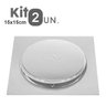 Kit 2 Ralos Click Inteligente 15x15 Aço Inox Pop Up Banheiro Lavabo Casa - 1