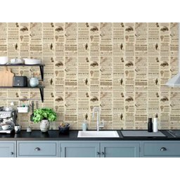 Papel de Parede Adesivo Vinil Jornal Vintage Retrô Sala 5m - 1