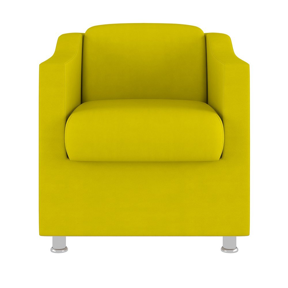 Poltrona Decorativa Tilla Reforçada Sala, Consultório – Balaqui Decor Cor:Amarelo - 3