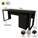 Ver imagem 5 de Mesa Escrivaninha Industrial 1,90m com Gaveteiro e Pés Metal Cor:preto
