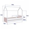 Cama Infantil Montessoriana sem colchão com Cama Auxiliar Linha Infanto Branco/Rosa CCM020 Completa  - 4