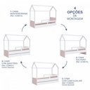 Ver imagem 3 de Cama Infantil Montessoriana sem colchão com Cama Auxiliar Linha Infanto Branco/Rosa CCM020 Completa 