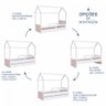 Cama Infantil Montessoriana sem colchão com Cama Auxiliar Linha Infanto Branco/Rosa CCM020 Completa  - 3