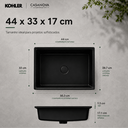 Ver imagem 4 de Cuba Verticyl Kohler Louça Preta 44x33cm + Válvula 1.1/4" Preta Click - 2882BR-7-VV114PTDAMI-