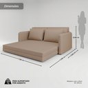 Ver imagem 3 de Sofá Cama 2 Lugares Retrátil Luven D28 4 Almofadas Soltas:Linho Saturno Areia