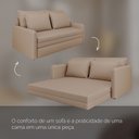 Ver imagem 5 de Sofá Cama 2 Lugares Retrátil Luven D28 4 Almofadas Soltas:Linho Saturno Areia