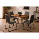 Ver imagem 1 de Mesa Sala Jantar Stellar 120cm+4 Cadeiras Nina Preto Carraro