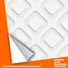 Papel de Parede 3D 02 Quadrado Branco fundo Cinza Claro - 0,52 x 2,50 metros - 4