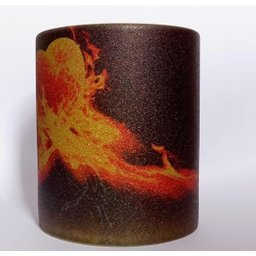 Caneca De Cerâmica Resinada Com Glitter Dourada Coração - 2