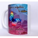 Ver imagem 2 de Caneca Branca De Cerâmica Resinada Borboleta