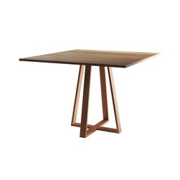 Mesa de Jantar Mônaco 110cm Tampo Imbuia Pés Cobre - 2