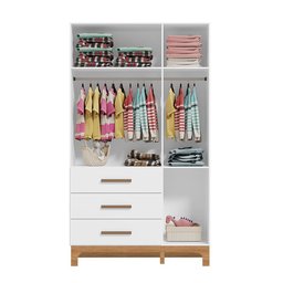 Kit Quarto Infantil Guarda-roupas e Cômoda Doçura Branco/savana - 2
