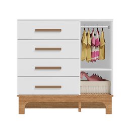 Kit Quarto Infantil Guarda-roupas e Cômoda Doçura Branco/savana - 3