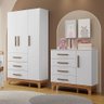 Kit Quarto Infantil Guarda-roupas e Cômoda Doçura Branco/savana - 1