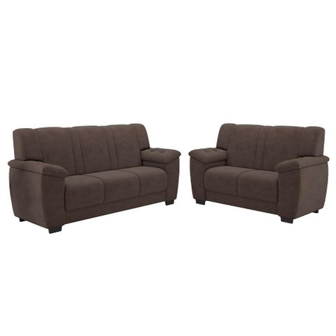 Conjunto de Sofá 2 e 3 Lugares Turim Besthouse Marrom