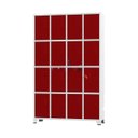 Ver imagem 1 de Armário Roupeiro de Aço para Vestiário 16 Portas Locker Vermelho com Chave