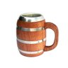 Caneca Viking Em Madeira E Alumínio Modelo Barril - 500Ml - 1