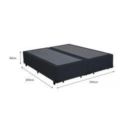 Cama Box King - Tecido Sintético Preto com Colchão Extra Firme D28-Suporta 80Kg - 5