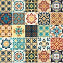 Ver imagem 1 de Papel de Parede Azulejo Português Colorido - 3,30x0,50m