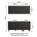 Ver imagem 4 de Armário de Cozinha Compacta 180cm Preto Reims Madesa 80
