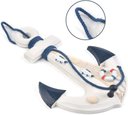 Ver imagem 3 de Ancora Decorativa Náutica Branco e Azul Marinha 33cm