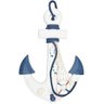 Ancora Decorativa Náutica Branco e Azul Marinha 33cm - 1