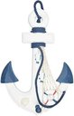 Ver imagem 1 de Ancora Decorativa Náutica Branco e Azul Marinha 33cm
