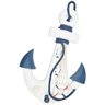 Ancora Decorativa Náutica Branco e Azul Marinha 33cm - 2