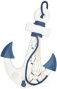 Ver imagem 2 de Ancora Decorativa Náutica Branco e Azul Marinha 33cm