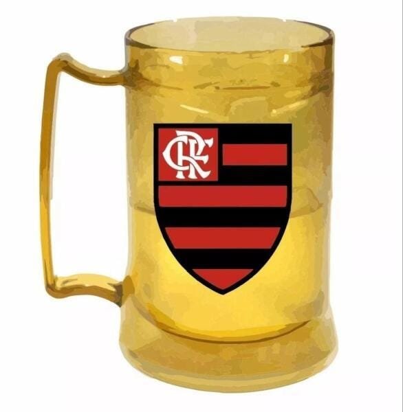 Caneca Copo Gel Flamengo Dourada 400Ml Oficial - 2