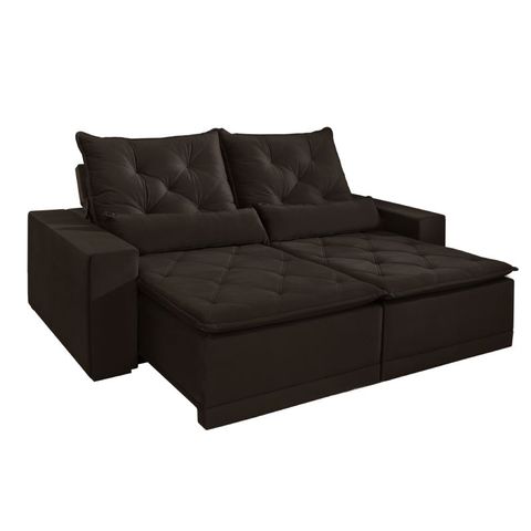Sofá Retrátil e Reclinável 4 Lugares Valência Evidence Suede Marrom