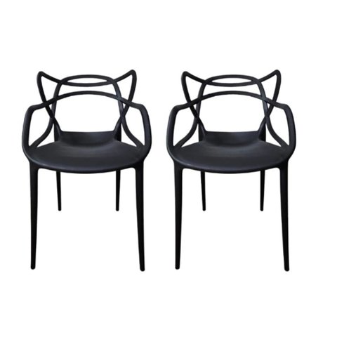 Cadeira Preta Allegra para Cozinha Mesa Jantar Area Gourmet:kit 02 Unidades
