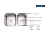 Cuba de Embutir/sobrepor Tramontina Isis 2c 34-28 Bs em Aço Inox Polido 69x40 com 2 Cubas Aço Inox - 3