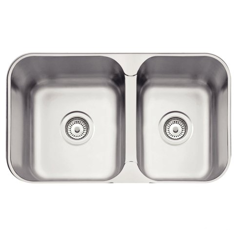 Cuba de Embutir/sobrepor Tramontina Isis 2c 34-28 Bs em Aço Inox Polido 69x40 com 2 Cubas Aço Inox