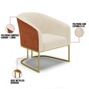 Ver imagem 5 de Cadeira Sala de Jantar Base Industrial Dourada Stella Noz/linho D03 - D'Rossi Cor Bege