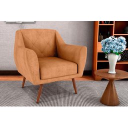 Poltrona Cadeira Decorativa Escritório Veneza Matrix Mostarda - 4