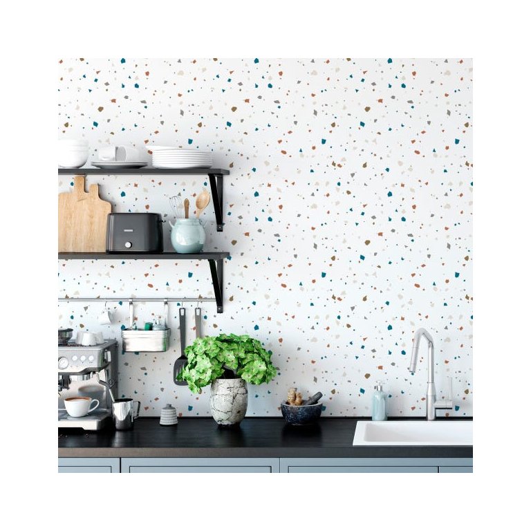 Papel De Parede Adesivo Terrazzo Granilite Sala Quarto 12m