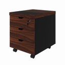 Ver imagem 2 de Gaveteiro Móvel Escritório 40cm x 50cm 3 Gavetas Chave e Rodízios F5 Office Cor:Louro Preto com