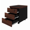 Ver imagem 4 de Gaveteiro Móvel Escritório 40cm x 50cm 3 Gavetas Chave e Rodízios F5 Office Cor:Louro Preto com
