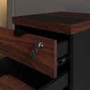 Ver imagem 5 de Gaveteiro Móvel Escritório 40cm x 50cm 3 Gavetas Chave e Rodízios F5 Office Cor:Louro Preto com