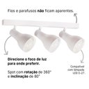Ver imagem 4 de Trilho Eletrificado 3 Spot Direcionável Soquete E-27 Branco