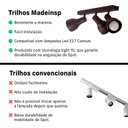 Ver imagem 5 de Trilho Eletrificado 3 Spot Direcionável Soquete E-27 Branco