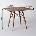 Ver imagem 3 de Mesa de Jantar Quadrada Amêndoa Eames Eiffel 90cm com 4 Cadeiras Brancas