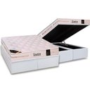 Ver imagem 1 de Cama Box Baú Queen: Colchão Molas Pocket Ensacadas Castor Kingdom Aloe Vera + Base Crc Courano