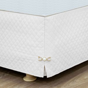 Saia Box Solteiro Matelada Com Pingente:Branco