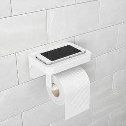 FLEX - PORTA PAPEL HIGIÊNICO COM SUPORTE/PRATELEIRA (COM VENTOSA) - 3