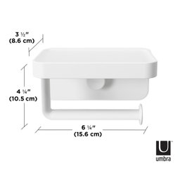 FLEX - PORTA PAPEL HIGIÊNICO COM SUPORTE/PRATELEIRA (COM VENTOSA) - 2