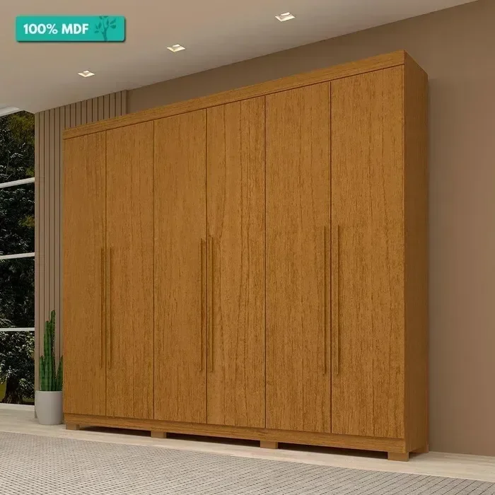 Guarda Roupa Acp Casal Núbia 06 Portas 100% Mdf - Cinamomo - 2