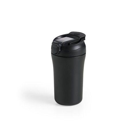 Copo Inox Parede Dupla 450ml com Abertura no Bocal e Canudo com Bico de Silicone