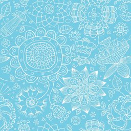 Papel de Parede Adesivo Floral Mandala Azul Quarto Sala 10m - 4